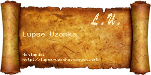Lupse Uzonka névjegykártya